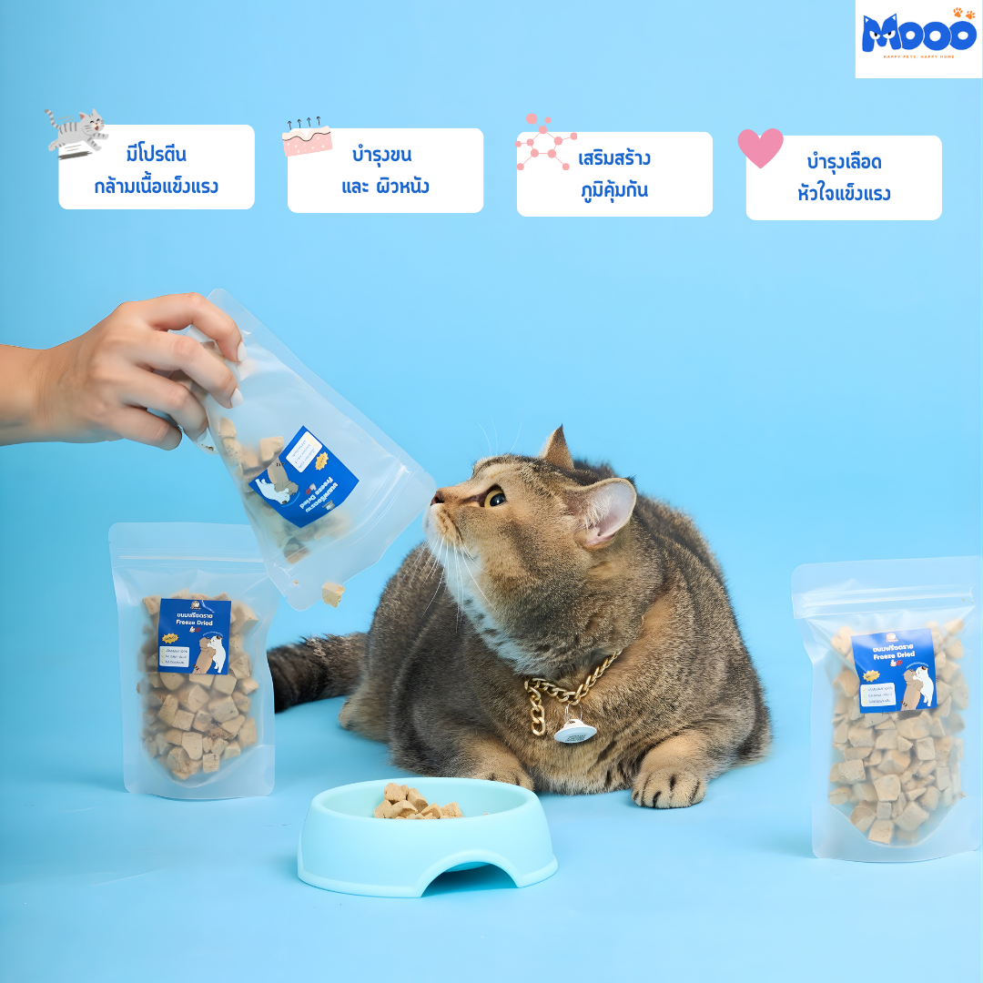 MOOO Freeze-Dried Chicken Liver ขนมแมวและสุนัขจากตับไก่แท้ 100%